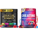 Kreatin Monohydrat-Gummien für Männer und Frauen, 9000MG Creatine Gummies Sugar Free -BCAA 2:1, B12 B6 für Boost Strength, Focus & Endurance, Vegan, Non-GMO