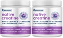 NativePath Creatine Monohydrat-Pulver mit L-Leucine & L-Carnitin - Muskelaufbau-Ergänzung für Männer & Frauen - 30 Servierungen (Pack von 2)
