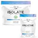 Muscle Feast Creapure Creatine Monohydrat - Unflavored 500g (x1) und Isolate Whey Protein Powder - Unflavored 5lb (x1) - Muskel Erholung und Leistung Bundle