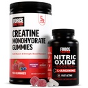 Kraftfaktor Creatine Gummie, 5 Gramm Kreatin Monohydrat, Mischbeere, 150 Gummie, 30 Servierungen Nitric Oxid Booster, Fast-Acting Formel mit L-Arginin, 120 Kapseln