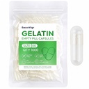 Size 00 Gelatin Empty Capsules - 1000 Count Clear Empty Pill Capsules, Fillable Empty Gel Capsule for Homemade Vitamins & Powders, Easy for DIY Supplements