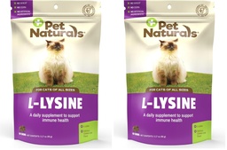 Pet Naturals Lysine for Cats,Chicken Flavor,60 Chews - Immune and Respiratory Support for Cats - No Wheat or Corn - Vet Recommended,(Pack of 2)
