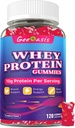 Whey Protein Gummies 10g, Protein Chewables Supplements for Women & Men, Muscle & Energy Support, Bone Health, Strawberry Flavor, 120 Count