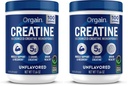 Orgain Creatine Monohydrate Mikronisiertes Pulver,100 Servierungen,Unflavored,Unterstützt Muskelwachstum,Post Workout Erholung und Gehirngesundheit,Keine künstlichen Additive,für Männer & Frauen,Vegan,(Pack von 2)