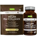 Vegan Vanilla Collagen Protein Powder & Vegan Omega-3 Bundle, komplette Collagen Boosting Formel & Nachhaltiges Algenöl 1340mg, von Igennus