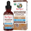 MARYRUTH'S Mushroom Complex | Lion's Mane | Turkey Tail | Reishi Mushroom | Shiitake Mushrooms | Alcohol Free | Mushroom Blend | Organic | Non-GMO | Vegan | 30 Servings