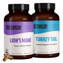 FreshCap Mushrooms Brain and Body Bundle (Capsules) - Lion's Mane Mushroom and Turkey Tail Mushroom Supplement Capsules