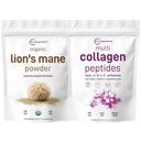 Micro Ingredients Multi Collagen Protein Powder & Lions Mane Mushroom Supplement Powder Bundle 2 Pack | Grass-Fed Collagen Peptides | Natural Superfood for Brain, Energy, & Immune Health