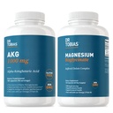 Dr. Tobias AKG Supplement & Magnesium Bisglycinat - Unterstützung von Energieniveaus, Muskeln, Nerve & Knochengesundheit mit hochgradiger Magnesium- und Bioverfügbarkeit AKG, Vegan, Non-GMO