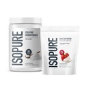 Isopure Bundle von Zero Carb 100% reine Whey Isolate Protein Pulver, Erdbeeren & Cream, 25g Protein pro Servierung, 1 Lb, 15 Servierungen + Isopur 100% reines Kreatin Monohydratpulver, 100 Servierungen