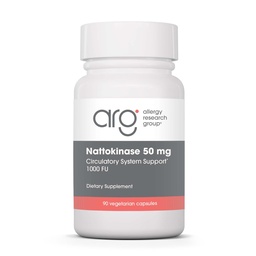 Allergy Research Group Nattokinase 50mg Supplement - Gepflegte und gekapselte Nattokinase, abgeleitet von Natto, Vegetarische Kapseln - 90 Graf