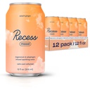 Recess Mood Magnesium & Adaptogen Drink, Relaxation Getränke, 12 Unzen (Peach Ginger, 12 Packung)