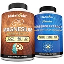 Nutrivein Premium Magnesium L-Threonate & Berberine Supplement Bundle: High Absorption Berberine HCL + Magnesium Threonate Supplement Pair for Digestion, Rest, and Well-Being