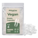 HPMC Empty Capsules Size 4-100 Clear Count Pill Capsules Empty - Plant-Based Cellulose | Vegetarian, Halal, Non-GMO | for DIY Supplement & Herbal Filling