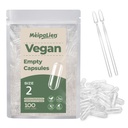 HPMC Empty Capsules Size 2-100 Clear Count Pill Capsules Empty - Plant-Based Cellulose | Vegetarian, Halal, Non-GMO | for DIY Supplement & Herbal Filling