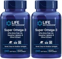 Life Extension Super Omega-3 EPA/DHA Fish Oil, Sesam Lignans & Olive Extract – Herz, Gehirn, Entzündungs-Gesundheitsunterstützung, Glutenfrei, einfach zu schlucken, Non-GMO, 240 Softgels (Pack von 2)