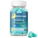 Magnesium Glycinate Gummies 500mg Sleep for Men & Women Vitamin C, Vegan Promotes Relaxation Muscle, Chewable Magnesium, No Melatonin, Non GMO, Natural Blueberry Flavor, 60 Count