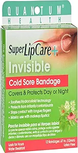 Quantum Health Super LipCare+ Invisible Cold Sore/Fever Blister Bandages - Beruhigt und schützt, hilft Kontamination und Versteck Sores, 12 Ct