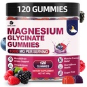 120 CT Magnesium Glycinate Gummies 1000 mg for Women and Men, Magnesium Malate & Taurate Supplements for Zzz, Body Support and Relaxation, Sugar Free, Vegan, Raspberry BlackBerry Blueberry Flavor