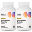 Pure Formulas Magnesium Taurate 400mg - 120 Tablets - Non-GMO Magnesium Supplement for Cardiovascular Health, Muscle Function, and Relaxation - Essential Mineral with Calming Taurine - 1-Month Supply