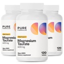 Pure Formulas Magnesium Taurate 400mg - 120 Tablets - Non-GMO Magnesium Supplement for Cardiovascular Health, Muscle Function, and Relaxation - Essential Mineral with Calming Taurine - 1-Month Supply