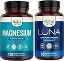Eingebettete Naturen Luna Melatonin-freie Schlafhilfe & Magnesium Glycinate Chelate für verbesserten Schlaf, Entspannung und Erholung (180 Kapseln)