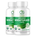 OS Organic Side | 2 Pack Organic Wheatgrass Capsules | 60 Count | USDA Certified Organic, Non-GMO, Vegan Supplement for Natural Energy Boost, Immune Support, and Wellness
