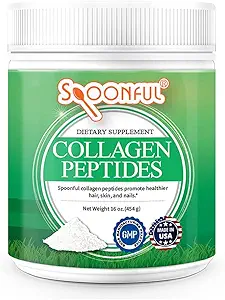 Spoonful Collagen Peptide Powder, Typ I & III, Hydrolysed Gras Fed Bovine, Unflavored, Non-GMO Gluten-Free für gesünde Haar Nail Skin und Joint Support [16 oz]