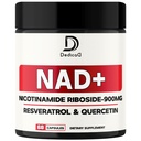 NAD Ergänzung mit Nicotinamid Riboside, Trans-Resveratrol, Quercetin - Cellular Energy & Repair, Vitalität, Gesundes Altern - 60 Count
