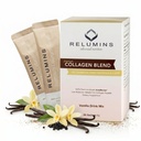 Relumins Marine Collagen Drink Mix 5000mg Type I, II, III Peptides with Glutathione, Green Tea, CoQ10 & Hyaluronic Acid for Smooth Glowing Skin - Vanilla Flavor - 100 Sachets + 10 Free