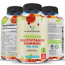 Premium Multivitamin-Gummien für Kleinkinder & Kinder - Kaubare essentielle tägliche Vitamine A, C, D3, E, B6, B12, Biotin - Kein High-Fructose-Corn-Syrup oder künstliche Süßungsmittel - 60 Gummie, 30-Tage-Versorgung