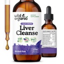 Wild & Organic Liver Cleanse Tincture - Liver Detox Formel mit Milchdistel, Dandelion Root, Chanca Piedra Stone Breaker Extract - Kräuterergänzung - Vegan, Zucker & Alkoholfreie Flüssigkeitstropfen - 2 oz