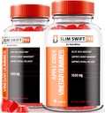 (2 Pack) SlimSwift Pro ACV Gummis, maximale Stärke Keto ACV Weight Loss Gummis, All Natural Apple Cider Essig 1000MG, ACV Keto Formel mit Hinzugefügt B-Vitamins, Keto + ACV Bewertungen (120 Gummi)