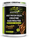Protein und Kreatin Pulver Combo: Whey Protein Isolate Protein Pulver mit Kreatin & Elektrolyten – 20g Protein, 3g Creatine Monohydrat – Zuckerfrei, Keto Friendly – Schokolade – 15 Servierungen