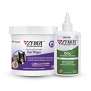 PET KING BRANDS ZYMOX Enzymatic Ear Wipes and Otic Solution Hydrocortisone Free for Dogs & Cats - Product Bundle - for Dirty, Waxy, Smelly Ears & to Soothe Infections, 100 Count Wipes & 4oz Bottle