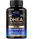 DHEA 25mg - Mikronisierte DHEA-Ergänzung für Frauen und Männer - Klinisch nachgewiesene Stärke & Bioverfügbar - Gesunde Alterung, Hormon Balance & Energie Level Unterstützung - Vegan & NON-GMO - Made in USA, 120 Kapseln