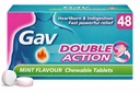 Double Action Kautabletten, Mint Flavor - Digestive Comfort & Acid Reflux Support - 48 Tabletten