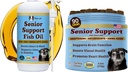 Senior Dog Bundle - Omega 3 Fischöl Flüssigkeit 16oz & Senior Wellness Chews 90ct - Unterstützung Mobilität, Gehirn, Herz & Auge Gesundheit mit Kurkuma, Lachs, Löwenmähne & Omega-3s
