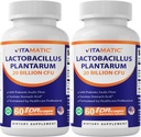 Vitamatic Lactobacillus Plantarum - 20 Milliarden pro DR-Kapsel - 60 Count - Verdauungsunterstützung - Hergestellt mit präbiotischem Inulin Fiber-2-Pack