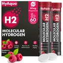 Hydrogen Water Tablets with Magnesium - 12 PPM Molecular Hydrogen Tablets for Drinking Water, Rich in Antioxidants, Supports Cellular Health, Anti Aging & Cognitive Function (60 Counts, Raspberry)