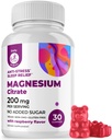 DR. MORITZ Magnesium-Zitrat-Gummien für Erwachsene - Sugar-Free Calm Magnesium-Gummien - Unterstützt Herz-Kreislauf-Gesundheit- Raspberry Flavor - Non-GMO, 200 mg (30 Zähler)