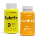LongLifeNutri Berberine HCL Extract 500 mg & Vitamin K2 MK-7 100 mcg Bundle – 180 + 120 Veg Caps, 6 & 4 Month Supplies, Digestive & Bone/Circulation Support, Non-GMO, GMP Certified, Made in USA