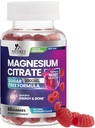 Magnesium Citrate Gummies - Sugar Free - High Absorption & Bioavailability Magnesium Gummy Supplement - Improved Vegan Formula - Supports Bones, Muscles, Calm, & Relaxation - Mag Citrate - 60 Gummies