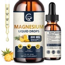 (2 Pack) Magnesium Glycinate Flüssigkeitstropfen | 1000mg Flüssiger Magnesiumkomplex mit D3, L-Thea & GABA für Energie, Schlaf, Nerven und Herzgesundheit, hohe Absorption, Ananas Flavor