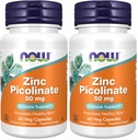 JETZT Ergänzungen, Zink Picolinat 50 mg, unterstützt Enzymfunktionen*, Immununterstützung*, 60 Veg Kapseln (Pack von 2)