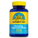 NATURE'S LIFE Renewing Magnesium Malate 400 mg - Bioavailable Magnesium Complex - Bound with Malic Acid for Bones, Muscles, Nerve Function and Heart Health Support - 60-Day Guarantee, 50 Servings