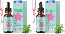 JoySpring DetoxZee Cilantro & Zeolite Drops for Kids | Liquid Zeolite Clinoptilolite with Cilantro Extract | Gentle Daily Wellness Support | Raspberry Flavor Supplement | 30 Servings (Pack of 2)