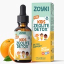 Zeolite Detox Drops for Kids - Advanced Liquid Supplement with Clinoptilolite Zeolite Vitamin B12 D3 C - Toddlers Children's Natural Health Support to Clean Toxins - Vegan Gluten Sugar Free