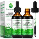 Chlorophyll Liquid Drops, Organic Liquid Chlorophyll Body Deodorizing, Supports for Odor Balance, Natural Body Freshness, Body Odor Control, Fresh Breath, 60ml 2Bottle.