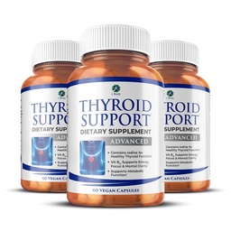 1 Body Thyroid Support Supplement, 90-Day Supply, 3 Pack with B12, Iodine, Zinc, Selenium, Ashwagandha, Non-GMO Vegetarian Formula